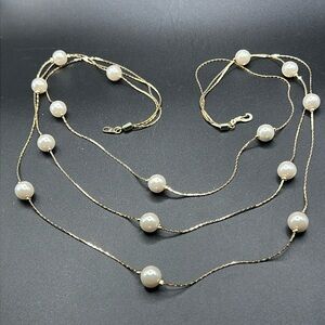 Vintage Korea faux pearl layered necklace